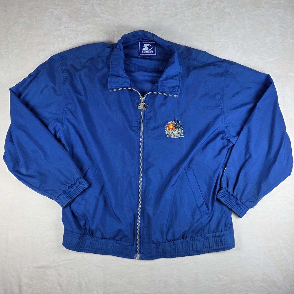Vintage Starter Jacket Mens Medium Windbreaker Blue Tampa Bay 1999 Final Four